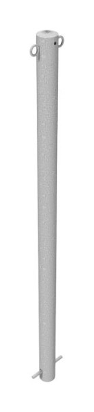 Schake afzetpaal stalen buis Ø 60 x 2,5 mm stationair voor inzetting in beton, thermisch verzinkt, met 2 ogen, 460/2