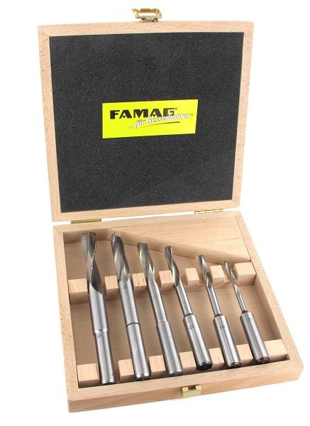 Famag slotboor met spiraalgroef, 6-delige set in een houten kist Ø 6, 8, 10, 12, 14, 16 mm, schacht Ø 13 mm, 1607.606.00