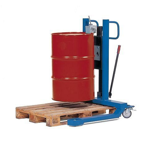 DENIOS vatheffer FL 12-M van staal, breed chassis, voor 60/200 liter vaten, 115-218