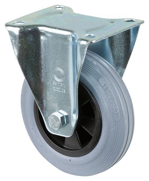 BS-rollen transportrol, vaste rol, wielbreedte 40 mm, wiel-Ø 160 mm, draagvermogen 135 kg, kunststof, rollager, plaat, VE = 2 stuks, L410.B46.160