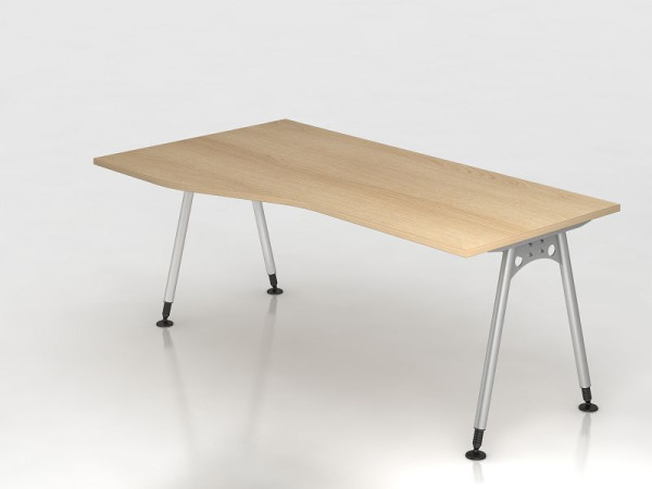 Hammerbacher bureau A-poot 180x100/80cm eiken, freeform, links of rechts te monteren, VAS18/E/S