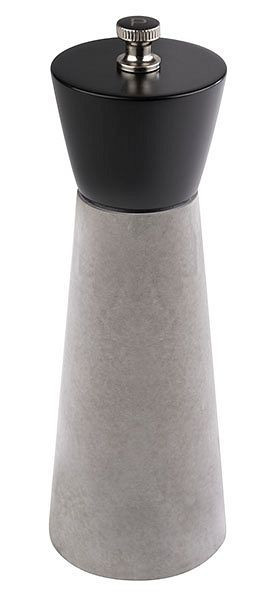 APS pepermolen -ELEMENT-, Ø 6 cm, hoogte: 18 cm, beukenhout, beton, molen van koolstofstaal, maalgraad traploos instelbaar, 40538