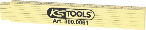 KS Tools kunststof duimstok, wit, 2m, 300.0061