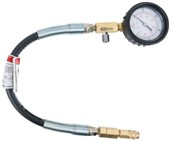 KS Tools manometer met slang, 0-1000 psi, diameter 70 mm, 150.3661