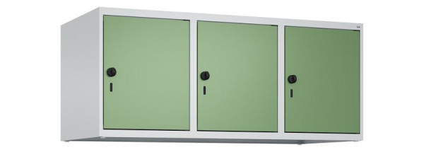 C+P kastopzet Classic PLUS, bovenkast, 7035/6011, veiligheidsdraaisluiting, 500x1200x500mm, 3 vakken, 080090-32 S10006