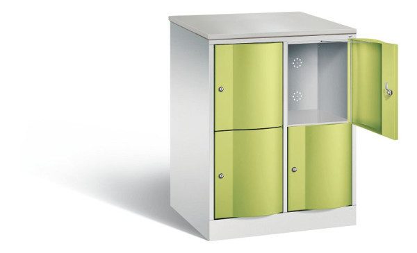 C+P XL lockerkast Resisto, H1077xB772xD640mm, kleur: lichtgrijs / virid groen, 8472-273 S10042