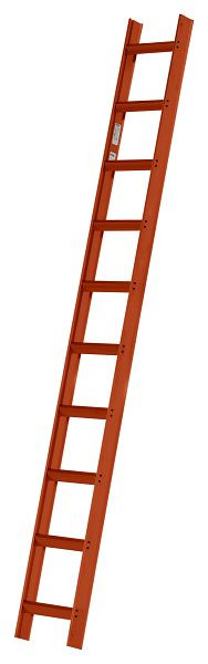 HYMER dakladder, RAL 8004 steenrood gecoat, 10 sporten, lengte 2,80 m, 409610