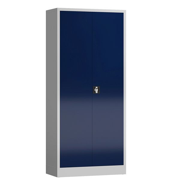 Lüllmann ClassiX draaideurkast, 1800 x 800 x 380 mm, lichtgrijs/gentiaanblauw, X-530331