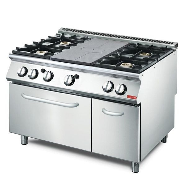 Gastro M gasfornuis met oven 70/120TTPPCFG2B, 4 branders, GL936