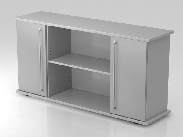 Hammerbacher dressoir 2 deuren 166cm relinggreep grijs/zilver, 166,1x44,8x84 cm (BxDxH), VSB2T/5/S/RE