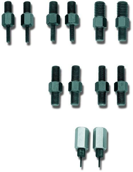 GEDORE schroefdraadadapterset voor 1- en 2-gaats toepassingen, elk 2 stuks, 1120751