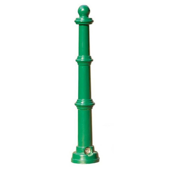 Stone HGS stijl tuinpaal -Ladon-, afneembaar met 3p technologie, (zeshoekig slot), inclusief bodemhuls, RAL 9016 verkeerswit, 25011-09