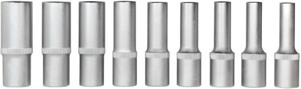 SW-Stahl dopsleutel-inzetstukken, 1/2", E-profiel, E10-E24, diep, 9-delig, 05680L