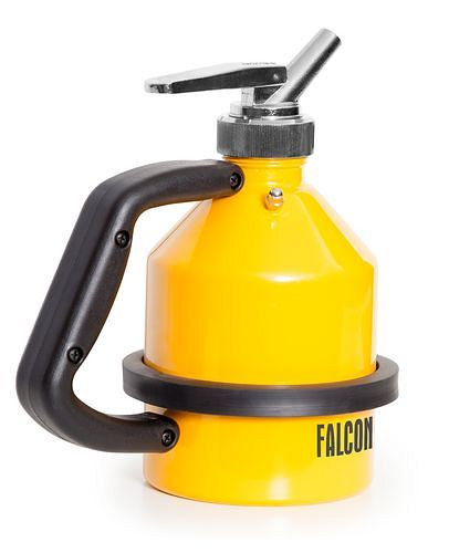 Veiligheidskan FALCON van staal, met fijne doseerkraan, G1 1/4 &quot;schroefdraad, geel