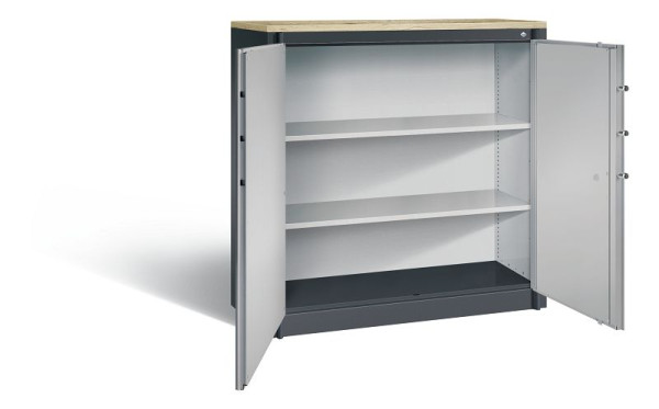 C+P brandwerende kast Certos, H1226xB1200xD500mm, kleur: zwart grijs/wit aluminium, dagschoot, 3 OH, 1181-00 S10554