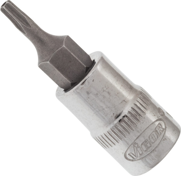 VIGOR schroevendraaierbit, hol vierkant 6,3 mm (1/4 inch), Tamper Resistant TORX® profiel, T9H, V2596N