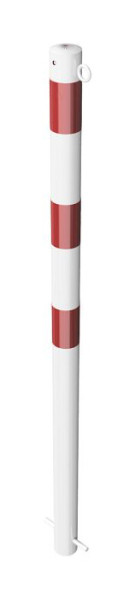 Schake afzetpaal stalen buis Ø 60 x 2,5 mm vast voor inzetting in beton, thermisch verzinkt en wit gecoat, 1 oog, 460B/1