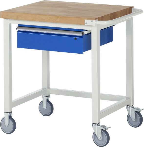 RAU verrijdbare werkbank serie 8000, 1 x lade, 750x880x700 mm, 05-8001A1-077B4S.11
