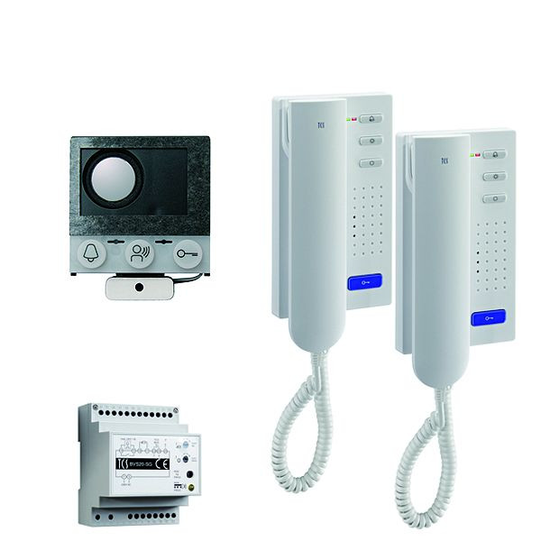 TCS audio:pack installatie voor 2 wooneenheden, met ingebouwde luidspreker ASI12000 + 2 deurtelefoon ISH3030 + besturingseenheid BVS20, PAIH020/004