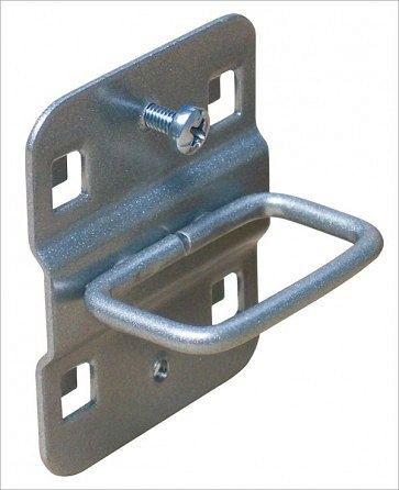 ADB geperforeerde wandtanghouder, geschikt voor europerforatie (10x10mm / 38x38mm), Ø: 4 mm, kleur: aluminium, RAL 9006, 45mm, 23147