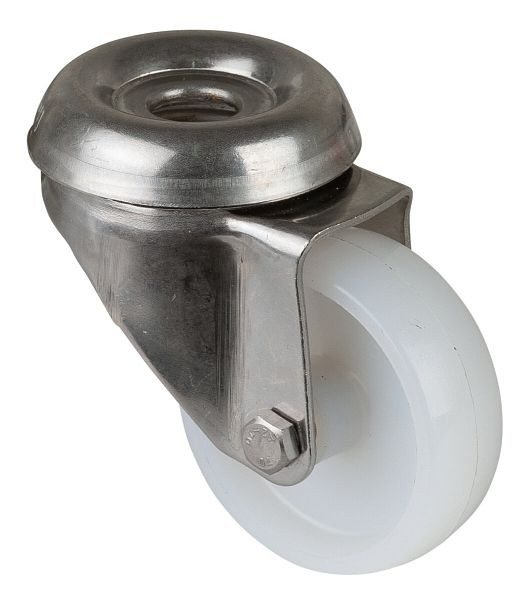 BS-rollen roestvrijstalen apparaatrol, wielbreedte 18 mm, wiel-Ø 50 mm, draagvermogen 55 kg, glijlager, VE = 4 stuks, G101.A90.051