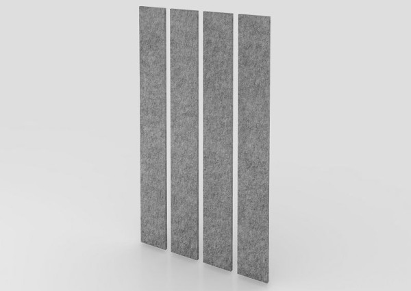 Hammerbacher akoestisch wandpaneel, 200x25 cm, grijs gemêleerd, bestaande uit 4 panelen, VAWP200/5