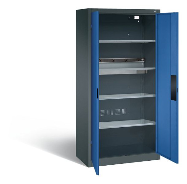 C+P acculaadkast serie 89, H1950xW930xD500mm, kleur: antracietgrijs / gentiaanblauw, verzonken handgreep, 8921-05E1 S10000