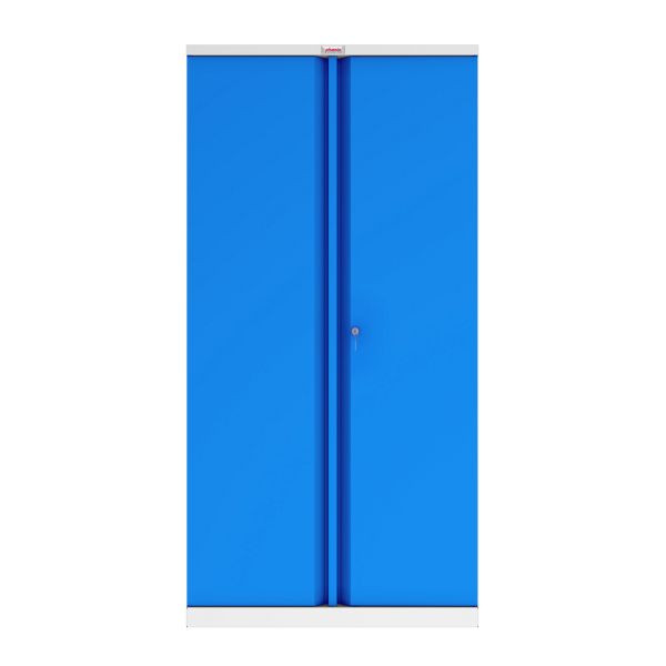 Phoenix SCL Serie 2 Deur 4 Planken Stalen Opbergkast Grijze Behuizing en Blauwe Deuren met Sleutelslot SCL1891GBK