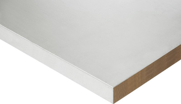 RAU werkblad met roestvrijstalen bekleding, B1250 x D900 x S50 mm, ES-125-090-50