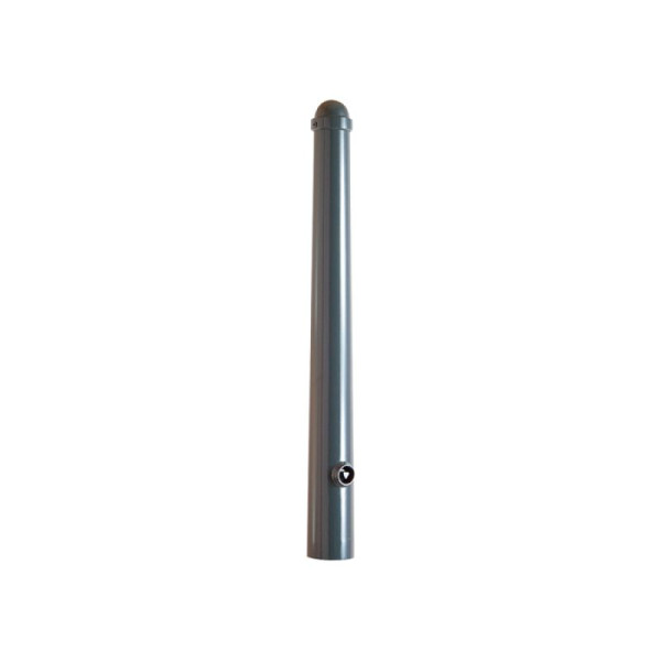 Stone Tuinpaal HGS, conisch Ø 102/76 mm met sierkap, met driehoekslot, DIN 3223/bodemsluiting, RAL 7016 antracietgrijs, 2 oogjes, 40102fb7016-2