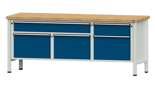 ANKE werkbanken kistwerkbank, model 280 V, 2000 x 700 x 840 mm, RAL 7035/5010, BMP 40 mm, 304.500