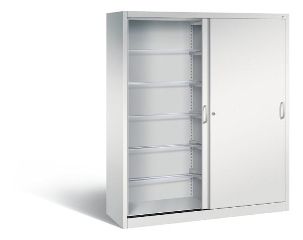 C+P schuifdeurkast Acurado, H1950xB1600xD500mm, kleur: lichtgrijs, beugelgreep, 2150-60 S10011