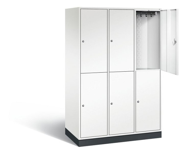 C+P locker dubbellaags XL Intro, H1950xB1220xD590mm, kleur: verkeerswit, 8270-303 S10067