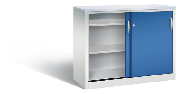 C+P dressoir met schuifdeuren Acurado, H1000xB1200xD500mm, kleur: lichtgrijs / gentiaanblauw, beugelgreep, 2056-00 S10106