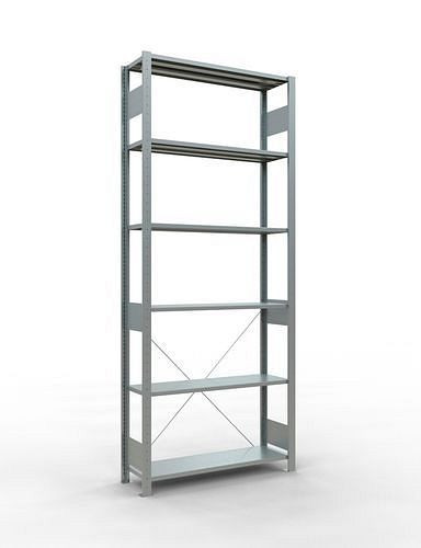 Schulte legbord, basisveld, 6 opbergniveaus, kruisschoor, vakbelasting 150 kg, 1060 x 336 x 2500 mm, 278689