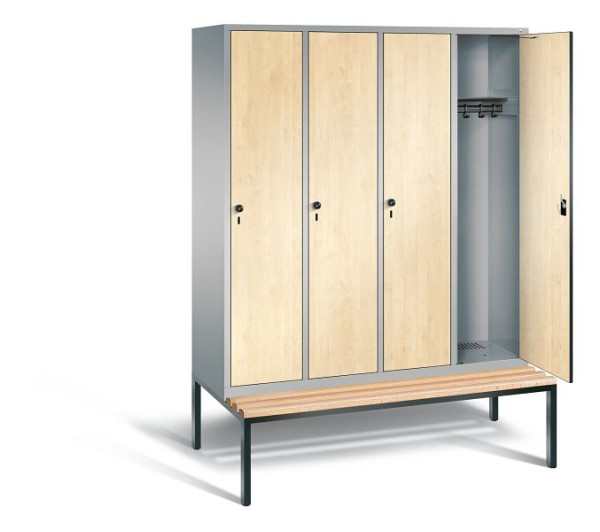 C+P Evolo kleerkast, H2090xW1590xD815mm, kleur: wit aluminium / Donau esdoorn decor, 48050-42 S10360