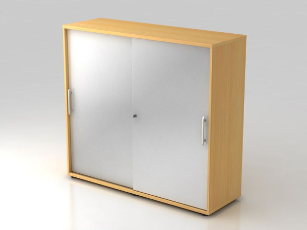 Hammerbacher schuifdeurkast 3OH 120cm relinggreep beuken/zilver, 120x40x110 cm (BxDxH), V1753S/6/S/RE