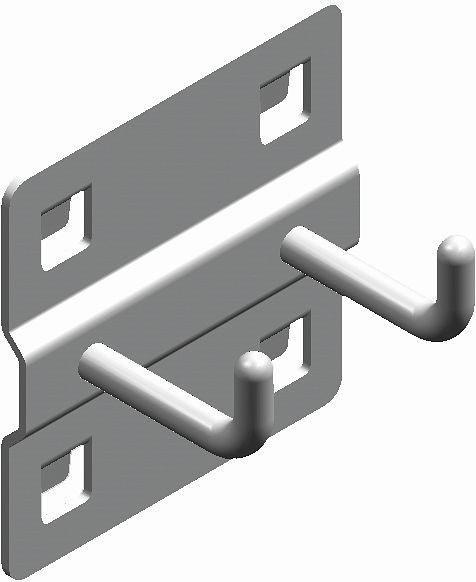 Kunzer dubbele haak, kort voor achterwandperforatie 10x10mm, WES1701.1