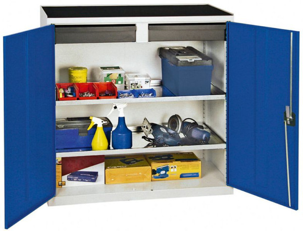 stumpf gereedschaps- en materiaalkast serie 3000, 7035/5010, 2 laden 100 mm, 2 badplanken, 3007274