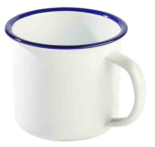 APS mok met handvat -ENAMELWARE-, Ø 9 cm, hoogte: 8 cm, 0,35 liter, geëmailleerd plaatstaal, binnenkant: wit, buitenkant: wit, 40632