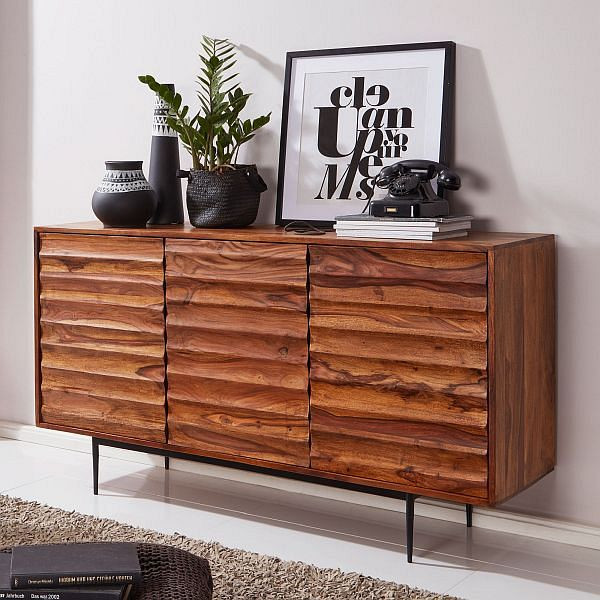 Wohnling dressoir sheesham massief hout 150x81x41 cm landhuis, WL5.635