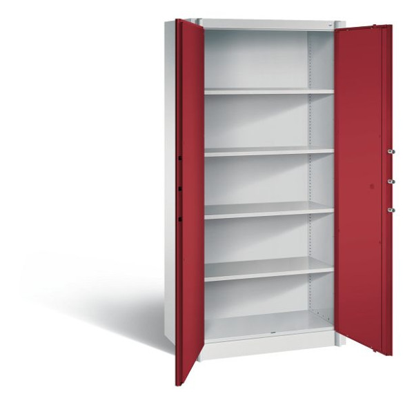 C+P brandbeveiligingskast Certos, H1950xW930xD500mm, kleur: lichtgrijs/robijnrood, handgreep, 5 FH, 1170-00 S10145