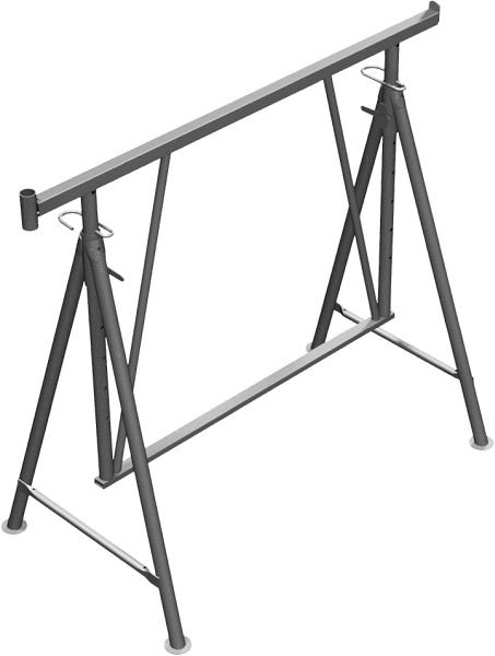 Schake vouwsteigerbok "Compact S 1500", verzinkt, maat 6, hoogte: 1,20 m - 1,95 m, 10126VS