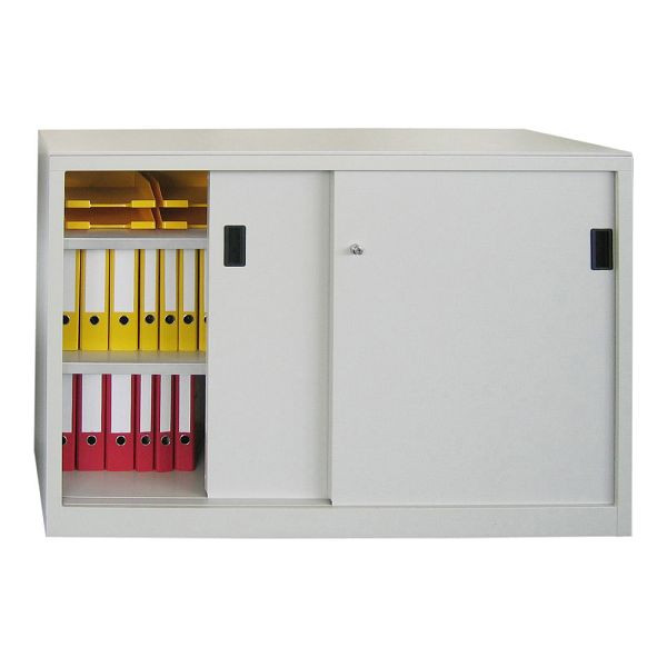 Pavoy Schwerlastschiebetürschrank 1000/1500/500, Mitteltrennwand, 4 verzinkte Fachböden; Drehdruckzylinderschloss, 30330-150-500-300735