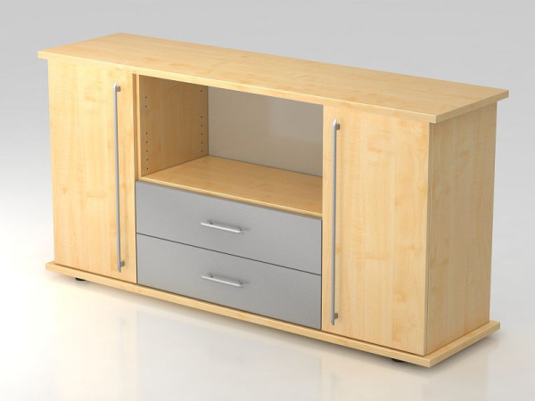 Hammerbacher dressoir 2 deuren, 2 lades, relinggreep esdoorn/esdoorn, 166,1x44,8x84 cm (BxDxH), VSBTS/3/3/RE