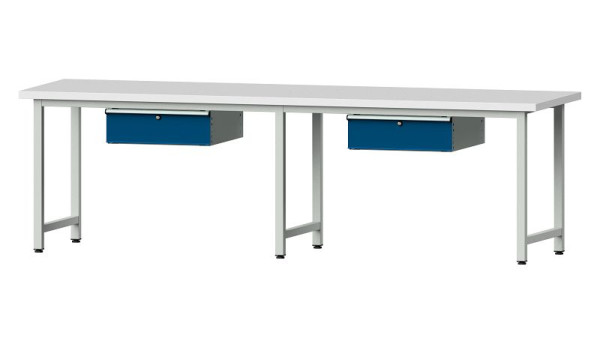 ANKE werkbanken werktafel, model 193, 2800 x 800 x 840 mm, RAL 7035/5010, KSP 40 mm, 401.468