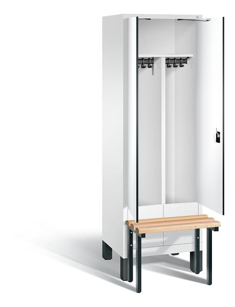C+P zwart wit kastje Evolo, H1850xB610xD815mm, kleur: verkeerswit / decor wit, 48032-20 S10107