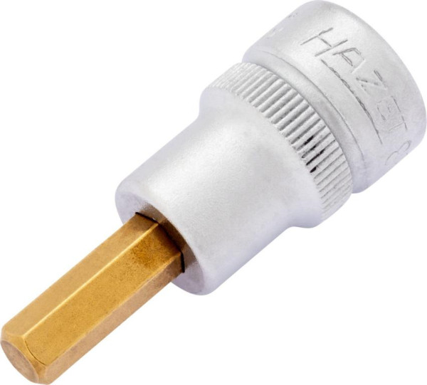 Hazet schroevendraaierdop, hol vierkant 10 mm, binnenzeskant profiel, 6 mm, extra kort met karteling, 8801K-6