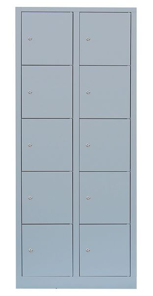 Lüllmann stalen compartimentenkast, 1800 x 800 x 500 mm, lichtgrijs/lichtgrijs, 523520