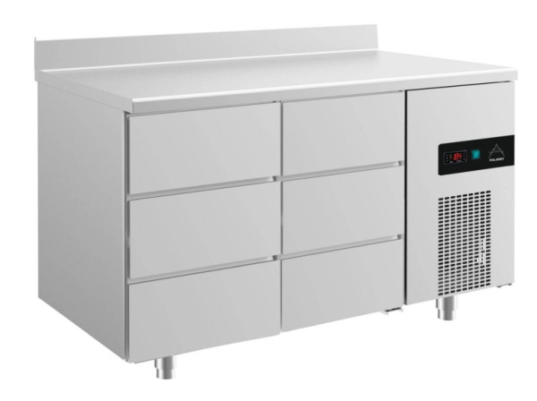 A&S Polarny koeltafel -2 tot +8°C met 2x drie laden, 1400 x 700 x 850 mm, met opstaande rand, KT2DDA